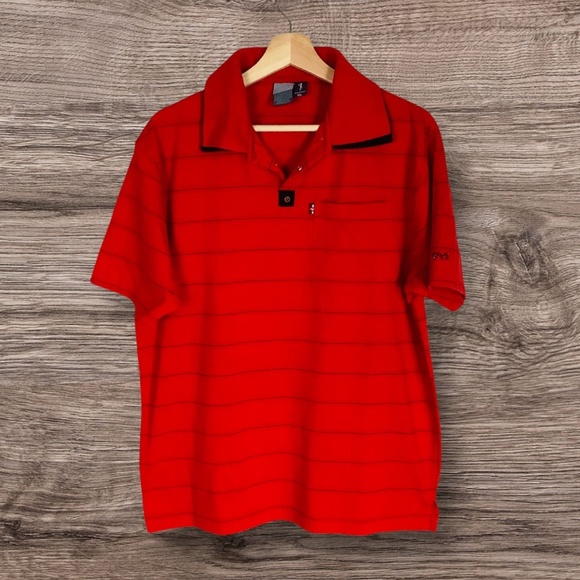 Vintage Men's Red Striped Polo Shirt - Picture 1 of 16